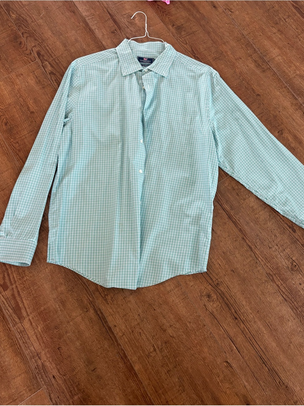 Vineyard Vines Light Green Micro-Check Dress Shirt